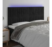 ZQQLVOO Cabecero con Luces LED Terciopelo Negro Velvet LED Headboard with Adjustable Height and Color-Changing Lights for Modern Bedroom Support 180x5x118/128 cm
