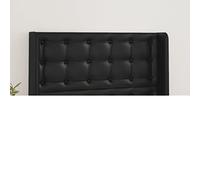 ZQQLVOO Cabecero con Orejas de Cuero sintético Negro Classic Tufted Upholstered Bed Frame Headboard with Ears, Durable Faux Leather, Adjustable Height, Stable Wooden Le