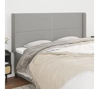 ZQQLVOO Cabecero con Orejas de Tela Gris Claro Classic Tufted Upholstered Bed Frame Headboard with Ears, Adjustable Height, Durable Fabric and Wood Legs for Bedroom Com