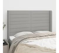 ZQQLVOO Cabecero con Orejas de Tela Gris Claro Classic Tufted Upholstered Bed Frame Headboard with Ears, Adjustable Height, Sturdy Wooden Legs, Breathable Fabric for Be