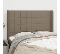 ZQQLVOO Cabecero con Orejas de Tela Gris Taupe Classic Elegant Upholstered Bed Frame Headboard with Ears, Adjustable Height, Durable Fabric, Stable Wooden Legs for Bedr