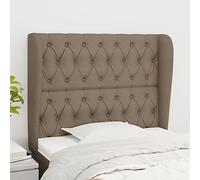 ZQQLVOO Cabecero con Orejas de Tela Gris Taupe Classic Tufted Upholstered Bed Frame Headboard with Ears, Adjustable Height, Durable Fabric and Wooden Legs for Bedroom D
