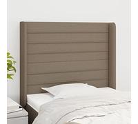 ZQQLVOO Cabecero con Orejas de Tela Gris Taupe Classic Tufted Upholstered Bed Frame Headboard with Ears, Adjustable Height, Sturdy Wooden Legs, Breathable Fabric for Be