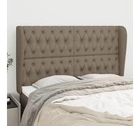 ZQQLVOO Cabecero con Orejas de Tela Gris Taupe Classic Tufted Upholstered Bed Frame Headboard with Ears, Adjustable Height, Durable Fabric and Wooden Legs for Bedroom D