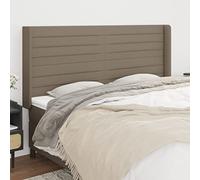 ZQQLVOO Cabecero con Orejas de Tela Gris Taupe Classic Tufted Upholstered Bed Frame Headboard with Ears, Adjustable Height, Sturdy Wooden Legs, Breathable Fabric for Be