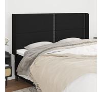 ZQQLVOO Cabecero con Orejas de Tela Negro Classic Tufted Upholstered Bed Frame Headboard with Ears, Adjustable Height, Durable Fabric and Wood Legs for Bedroom Comfort