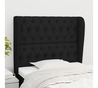 ZQQLVOO Cabecero con Orejas de Tela Negro Classic Tufted Upholstered Bed Frame Headboard with Ears, Adjustable Height, Durable Fabric and Wooden Legs for Bedroom Decor