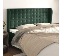 ZQQLVOO Cabecero con Orejas de Terciopelo Verde Oscuro Classic Tufted Upholstered Bed Frame Headboard with Ears, Soft Velvet Fabric, Adjustable Height, Sturdy Wooden Le