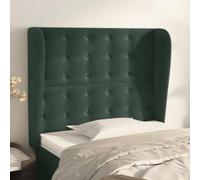 ZQQLVOO Cabecero con Orejas de Terciopelo Verde Oscuro Classic Tufted Upholstered Bed Frame Headboard with Ears, Soft Velvet Fabric, Adjustable Height, Sturdy Wooden Le