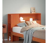 ZQQLVOO Cabecero de Cama almacenaje Madera Maciza Pino marrón Solid Pine Wood Headboard with Storage Shelves, Freestanding Bed Frame for Bedroom, Space Saving Design, D