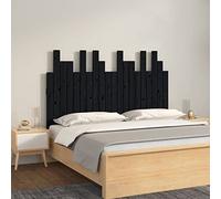 ZQQLVOO Cabecero de Cama de Pared Madera Maciza Pino Negro Wooden Wall Mounted Headboard with Classic Design, Solid Pine Wood Slats for Bedroom Back Support and Rustic
