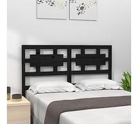 ZQQLVOO Cabecero de Cama Madera Maciza de Pino Negro Wooden Bed Headboard with Rustic Charm, Solid Pine Wood Frame for Bedroom and Guest Room Support 165,5x4x100 cm