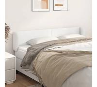ZQQLVOO Cabecero de Cuero sintético Blanco Classic Ears Upholstered Bed Frame Headboard with Adjustable Height, Durable Faux Leather, Stable Wooden Legs, Back Support f