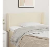 ZQQLVOO Cabecero de Cuero sintético Color Crema Classic Tufted Upholstered Bed Frame Headboard with Ears, Durable Faux Leather, Adjustable Height, Stable Wooden Legs fo