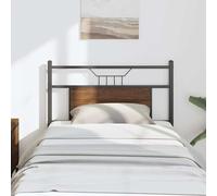 ZQQLVOO Cabecero de Madera de ingeniería y Acero marrón Roble Industrial Style Bed Frame Headboard with Square Tube Design, Durable Engineered Wood and Sturdy Steel Fra