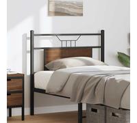 ZQQLVOO Cabecero de Madera de ingeniería y Acero marrón Roble Industrial Style Bed Frame Headboard with Square Tube Design, Durable Engineered Wood and Sturdy Steel Fra