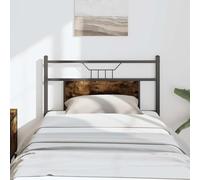 ZQQLVOO Cabecero de Madera de ingeniería y Acero Roble Ahumado Industrial Style Bed Frame Headboard with Square Tube Design, Durable Engineered Wood and Sturdy Steel FR