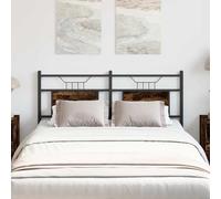 ZQQLVOO Cabecero de Madera de ingeniería y Acero Roble Ahumado Industrial Style Bed Frame Headboard with Square Tube Design, Durable Engineered Wood and Sturdy Steel FR