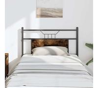 ZQQLVOO Cabecero de Madera de ingeniería y Acero Roble Ahumado Industrial Style Bed Frame Headboard with Square Tube Design, Durable Engineered Wood and Sturdy Steel FR