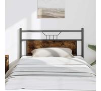 ZQQLVOO Cabecero de Madera de ingeniería y Acero Roble Ahumado Industrial Style Bed Frame Headboard with Square Tube Design, Durable Engineered Wood and Sturdy Steel FR