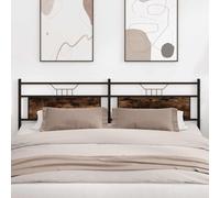 ZQQLVOO Cabecero de Madera de ingeniería y Acero Roble Ahumado Industrial Style Bed Frame Headboard with Square Tube Design, Durable Engineered Wood and Sturdy Steel FR