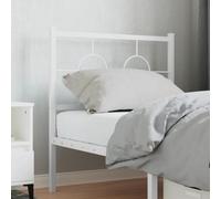 ZQQLVOO Cabecero de Metal Blanco Classic Metal Bed Frame Headboard with Powder Coating, Durable Steel Construction for Bedroom, Stable Legs and Back Support for Reading