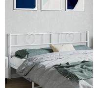 ZQQLVOO Cabecero de Metal Blanco Classic Metal Bed Frame Headboard with Powder Coating, Durable Steel Construction for Bedroom, Stable Legs and Back Support for Reading