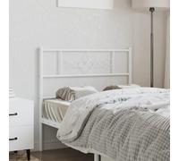ZQQLVOO Cabecero de Metal Blanco Classic Metal Bed Frame Headboard with Powder Coating, Durable Steel Construction for Bedroom, Stable Back Support for Reading or Watch