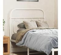 ZQQLVOO Cabecero de Metal Blanco Classic Round Tube Bed Frame Headboard, Durable Steel Structure with Stable Metal Legs for Back Support Reading Watching TV 90 cm