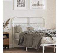 ZQQLVOO Cabecero de Metal Blanco Classic Round Tube Bed Frame Headboard, Durable Steel Structure with Stable Metal Legs for Back Support Reading Watching TV 120 cm