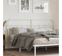 ZQQLVOO Cabecero de Metal Blanco Classic Round Tube Bed Frame Headboard, Durable Steel Structure with Stable Metal Legs for Back Support Reading Watching TV 183 cm