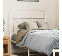 ZQQLVOO Cabecero de Metal Blanco Classic Round Tube Bed Frame Headboard, Durable Steel Structure with Stable Metal Legs for Back Support Reading Watching TV 80 cm