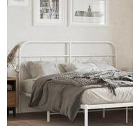 ZQQLVOO Cabecero de Metal Blanco Classic Round Tube Bed Frame Headboard, Durable Steel Structure with Stable Metal Legs for Back Support Reading Watching TV 140 cm