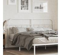 ZQQLVOO Cabecero de Metal Blanco Classic Round Tube Bed Frame Headboard, Durable Steel Structure with Stable Metal Legs for Back Support Reading Watching TV 160 cm