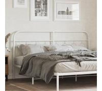 ZQQLVOO Cabecero de Metal Blanco Classic Round Tube Bed Frame Headboard, Durable Steel Structure with Stable Metal Legs for Back Support Reading Watching TV 193 cm