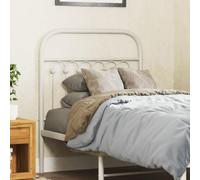 ZQQLVOO Cabecero de Metal Blanco Classic Round Tube Bed Frame Headboard with Sturdy Steel Structure for Bedroom Furniture and Home Decor 75 cm