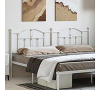 ZQQLVOO Cabecero de Metal Blanco Metal Bed Frame Headboard with Powder Coating, Sturdy Round Tube Design for Back Support and Bedroom Decor 180 cm