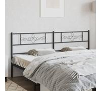 ZQQLVOO Cabecero de Metal Negro Classic Metal Bed Frame Headboard with Powder Coating, Durable Steel Construction for Bedroom, Stable Back Support for Reading or Watchi