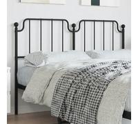 ZQQLVOO Cabecero de Metal Negro Classic Metal Bed Frame Headboard with Powder Coating, Durable Steel Construction for Bedroom, Stable Round Tube Design for Back Support