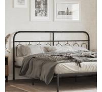 ZQQLVOO Cabecero de Metal Negro Classic Round Tube Bed Frame Headboard, Durable Steel Structure with Stable Metal Legs for Back Support Reading Watching TV 193 cm