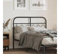 ZQQLVOO Cabecero de Metal Negro Classic Round Tube Bed Frame Headboard, Durable Steel Structure with Stable Metal Legs for Back Support Reading Watching TV 120 cm