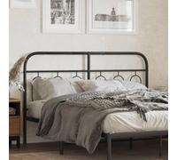 ZQQLVOO Cabecero de Metal Negro Classic Round Tube Bed Frame Headboard, Durable Steel Structure with Stable Metal Legs for Back Support Reading Watching TV 150 cm