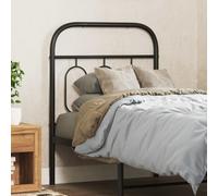 ZQQLVOO Cabecero de Metal Negro Classic Round Tube Bed Frame Headboard, Durable Steel Structure with Stable Metal Legs for Back Support Reading Watching TV 75 cm