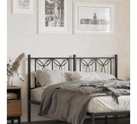 ZQQLVOO Cabecero de Metal Negro Classic Upholstered Bed Frame Headboard with Sturdy Steel Structure for Bedroom Furniture and Back Support 140 cm