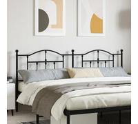 ZQQLVOO Cabecero de Metal Negro Metal Bed Frame Headboard with Powder Coating, Sturdy Round Tube Design for Back Support and Bedroom Decor 200 cm