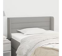 ZQQLVOO Cabecero de Tela Gris Claro Classic Tufted Upholstered Bed Frame Headboard with Ears, Adjustable Height, Sturdy Wooden Legs, Breathable Fabric for Bedroom Comfo