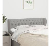 ZQQLVOO Cabecero de Tela Gris Claro Classic Tufted Upholstered Bed Frame Headboard with Ears, Adjustable Height, Durable Fabric and Wooden Legs for Bedroom Decor 147x23
