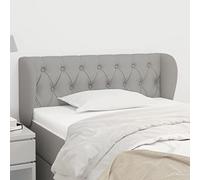 ZQQLVOO Cabecero de Tela Gris Claro Classic Tufted Upholstered Bed Frame Headboard with Ears, Adjustable Height, Durable Fabric and Wooden Legs for Bedroom Decor 103x23