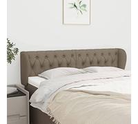 ZQQLVOO Cabecero de Tela Gris Taupe Classic Tufted Upholstered Bed Frame Headboard with Ears, Adjustable Height, Durable Fabric and Wooden Legs for Bedroom Decor 147x23