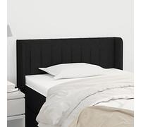 ZQQLVOO Cabecero de Tela Negro Classic Tufted Upholstered Bed Frame Headboard with Ears, Adjustable Height, Sturdy Wooden Legs, Breathable Fabric for Bedroom Comfort an